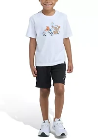 Boys 4-7 Two-Piece Essential Cotton Graphic Tee & Short Set
