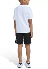 Boys 4-7 Two-Piece Essential Cotton Graphic Tee & Short Set