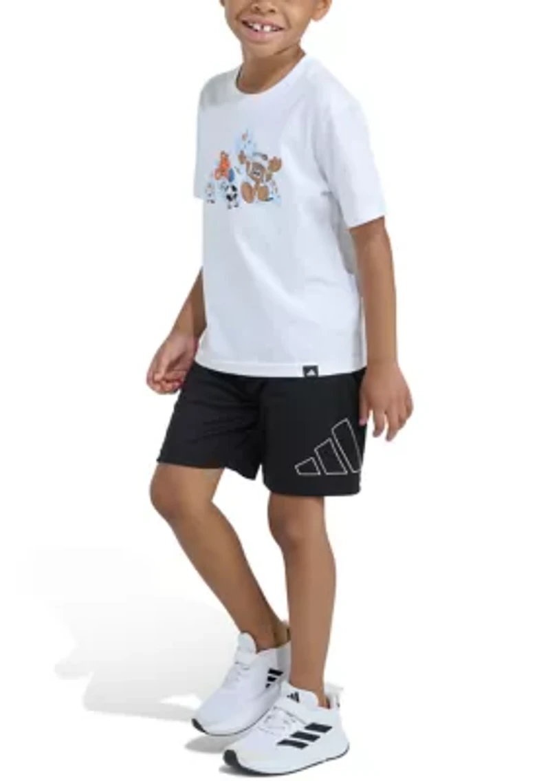Boys 4-7 Two-Piece Essential Cotton Graphic Tee & Short Set