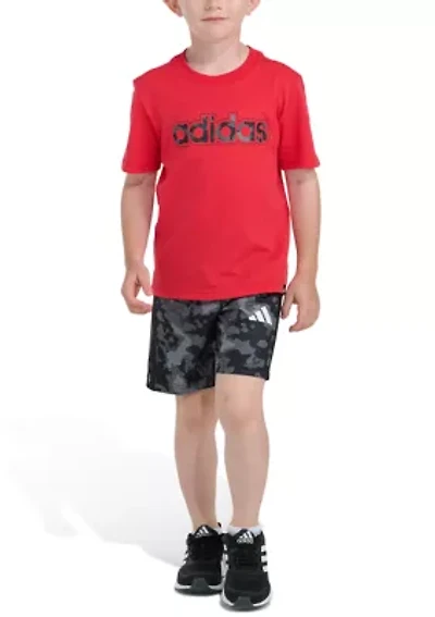 Boys 4-7 Two-Piece Short Sleeve T-Shirt & Printed Camo Set
