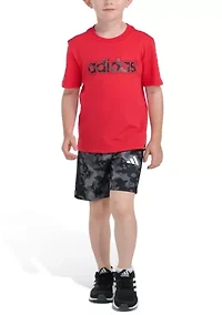 Boys 4-7 Two-Piece Short Sleeve T-Shirt & Printed Camo Set