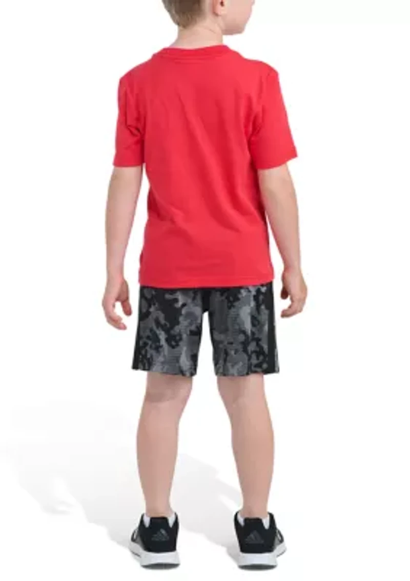 Boys 4-7 Two-Piece Short Sleeve T-Shirt & Printed Camo Set