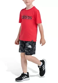 Boys 4-7 Two-Piece Short Sleeve T-Shirt & Printed Camo Set