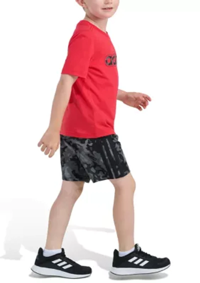 Boys 4-7 Two-Piece Short Sleeve T-Shirt & Printed Camo Set