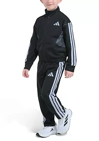 Boys 4-7 Two-Piece Long Sleeve Sport Block Jacket & Pant Track Set
