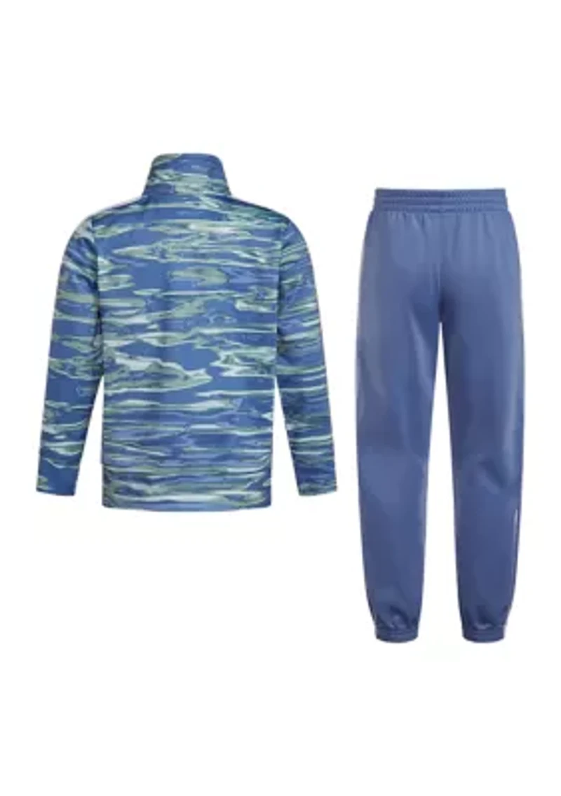 Boys 4-7 2 Piece Long Sleeve Printed Jacket Tricot Set