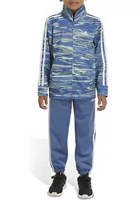 Boys 4-7 2 Piece Long Sleeve Printed Jacket Tricot Set