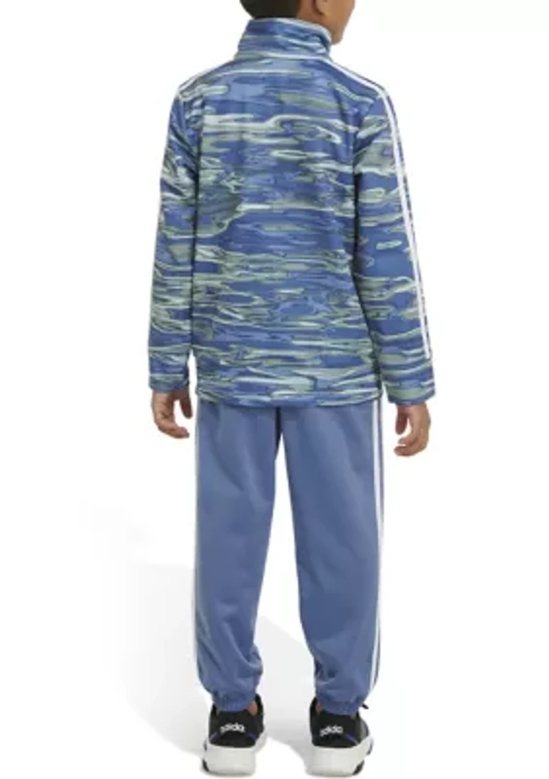 Boys 4-7 2 Piece Long Sleeve Printed Jacket Tricot Set