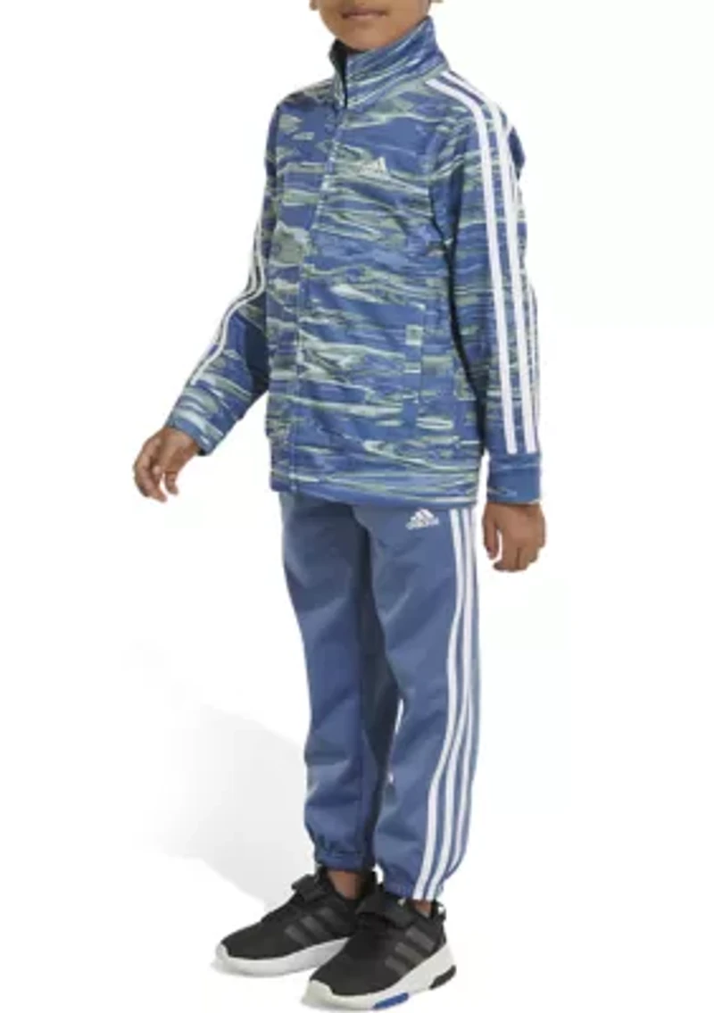 Boys 4-7 2 Piece Long Sleeve Printed Jacket Tricot Set