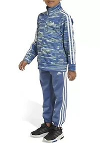 Boys 4-7 2 Piece Long Sleeve Printed Jacket Tricot Set