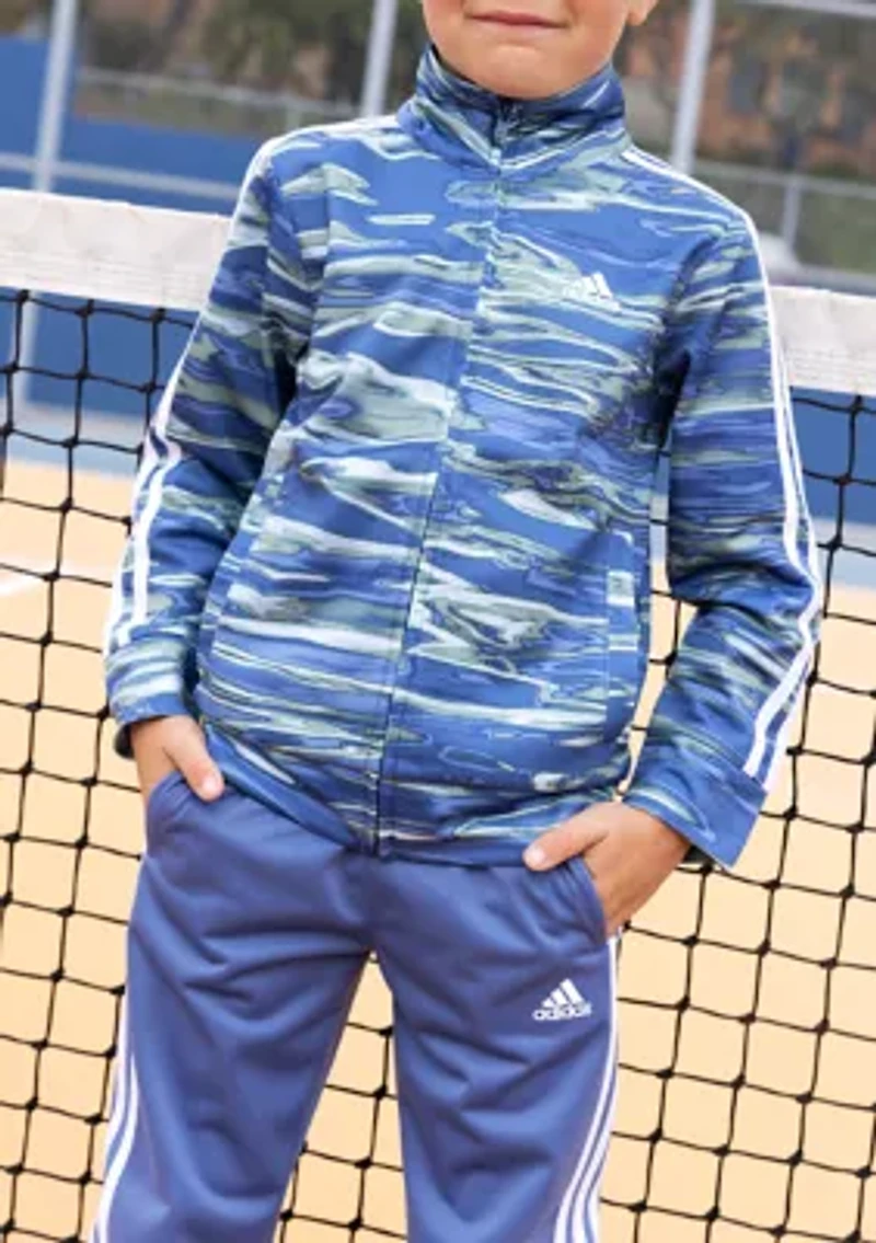 Boys 4-7 2 Piece Long Sleeve Printed Jacket Tricot Set