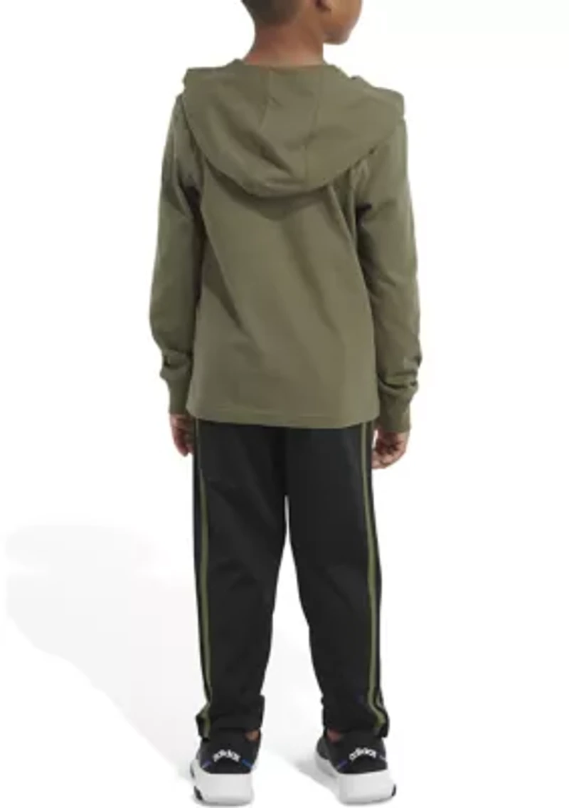 Boys 4-7 Two Piece Long Sleeve Graphic Hooded T-Shirt and Pants Set