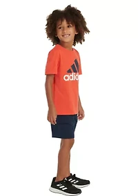 Boys 4-7 Short Sleeve French Terry T-Shirt and Cargo Shorts Set