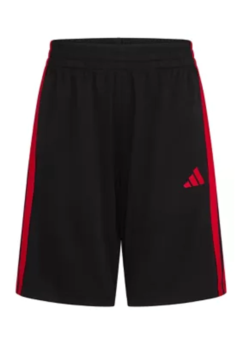 Boys 8-20 Elastic Waistband Essentials 3-Stipe Shorts (Extended Size)