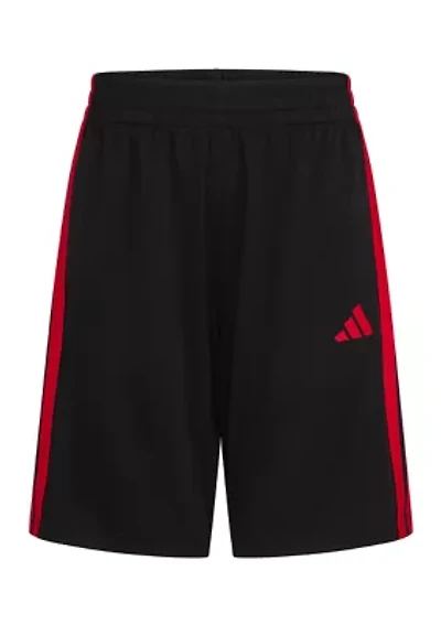 Boys 8-20 Elastic Waistband Essentials 3-Stipe Shorts (Extended Size)