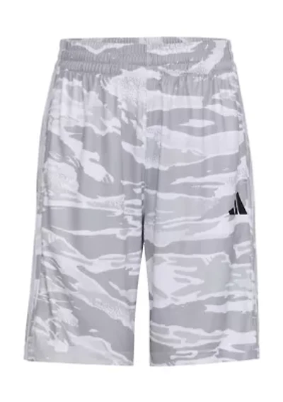 Boys 8-20 Elastic Waistband Tiger Camo Printed Shorts