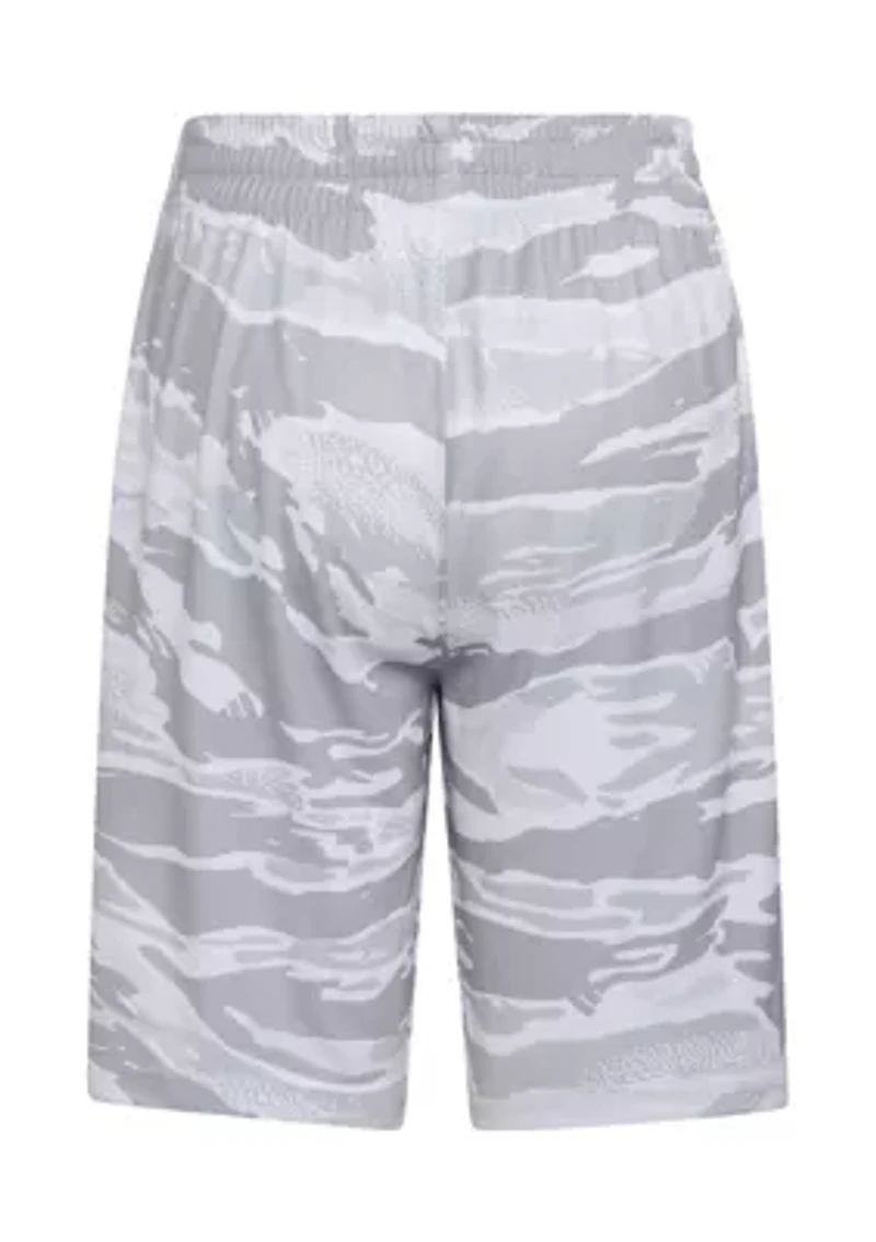 Boys 8-20 Elastic Waistband Tiger Camo Printed Shorts