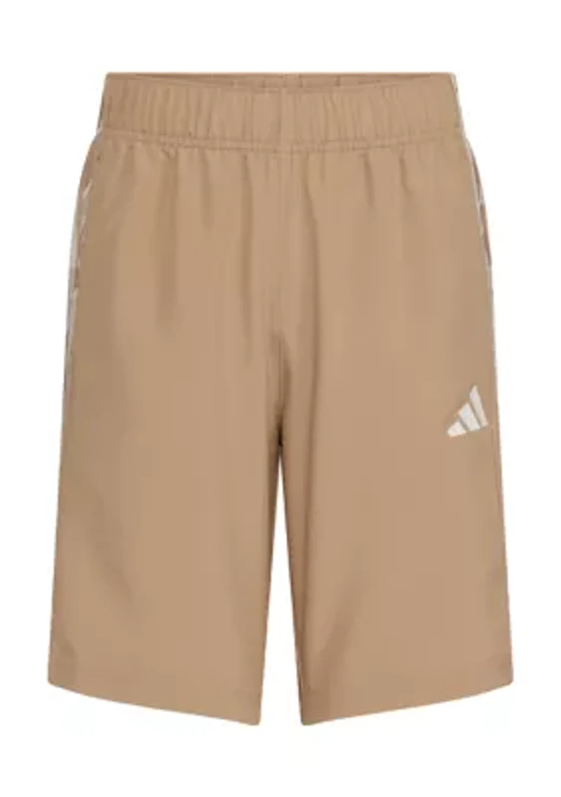 Boys 8-20 Elastic Waistband Woven Camo Printed 3-Stripes Shorts