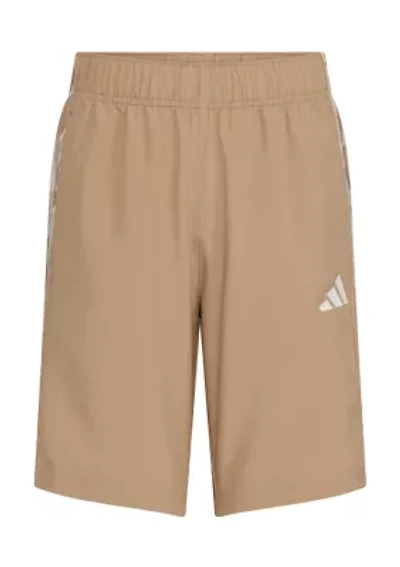 Boys 8-20 Elastic Waistband Woven Camo Printed 3-Stripes Shorts