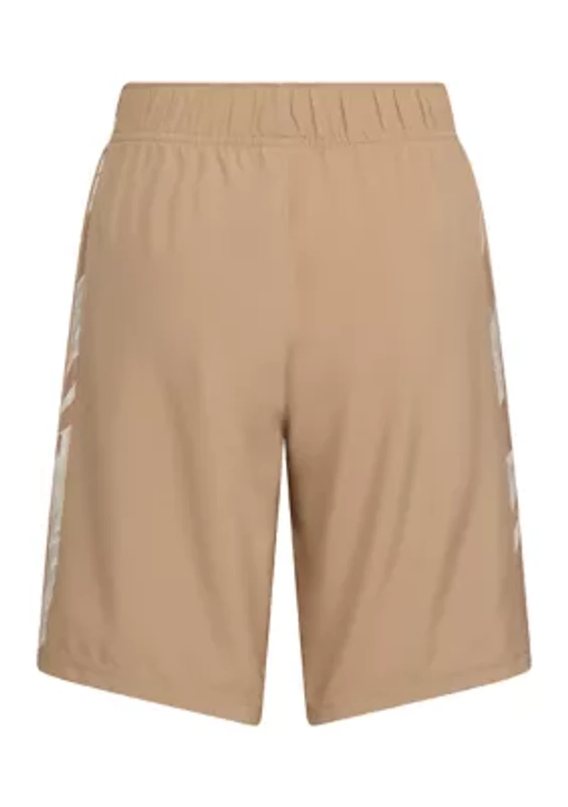 Boys 8-20 Elastic Waistband Woven Camo Printed 3-Stripes Shorts