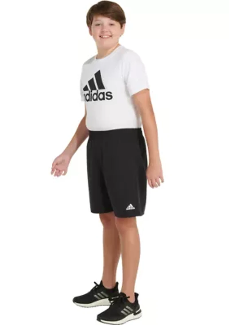 Boys 8-20 Elastic Waistband Sportwear Logo Shorts - Extended Sizing