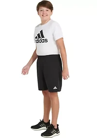 Boys 8-20 Elastic Waistband Sportwear Logo Shorts - Extended Sizing