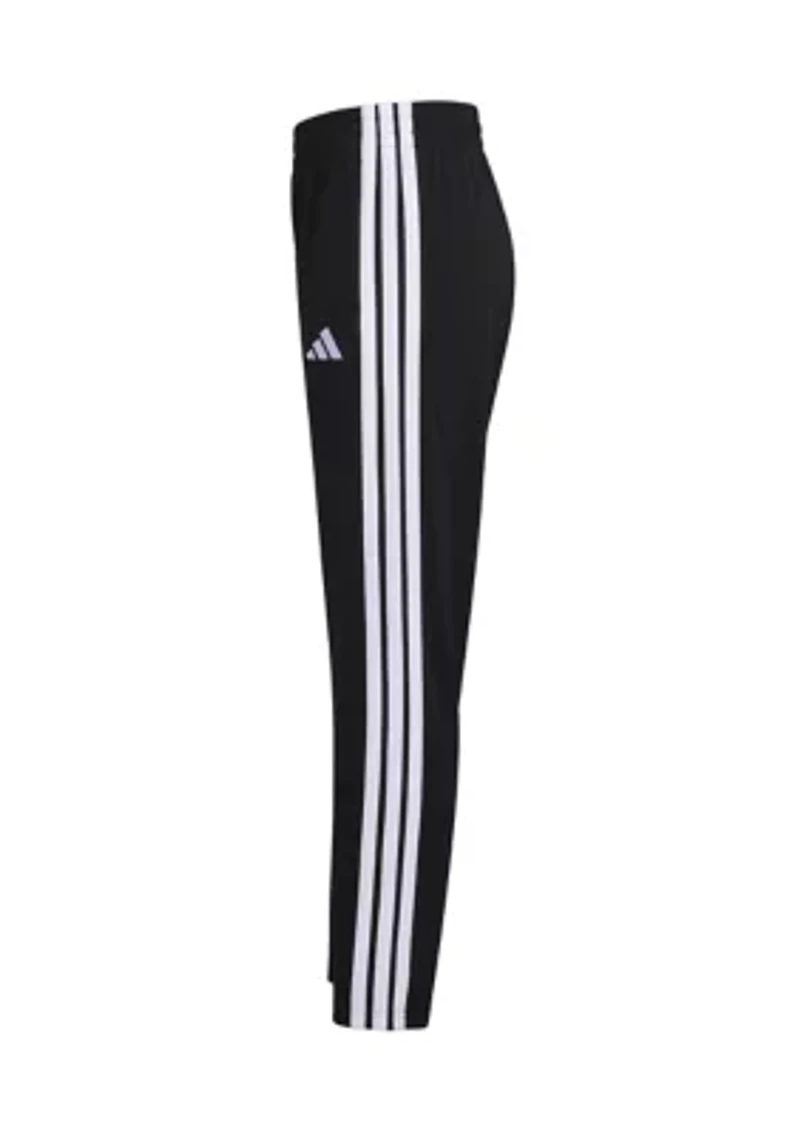 Boys 8-20 Elastic Waistband Essential 3-Stripe Tapered Pants