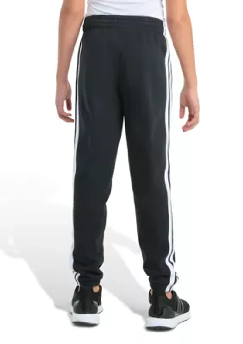Boys 8-20 Elastic Waistband Essential 3 Stripe Fleece Joggers - Extended