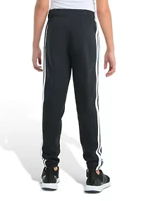 Boys 8-20 Elastic Waistband Essential 3 Stripe Fleece Joggers - Extended