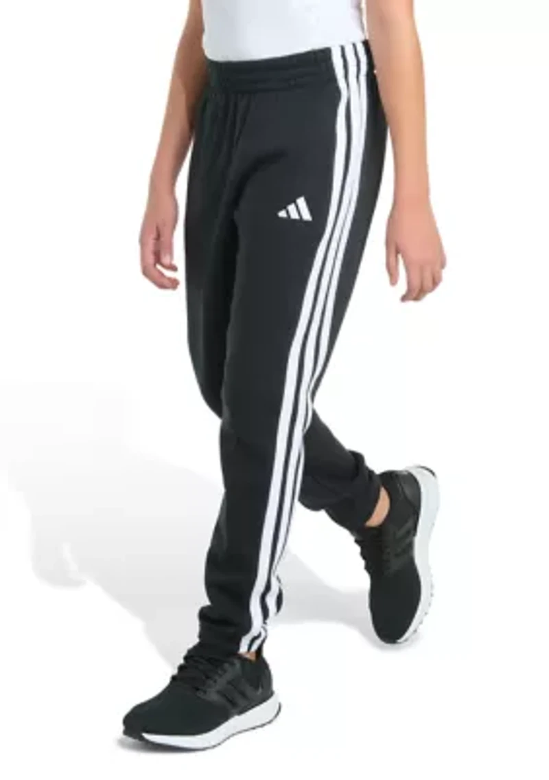 Boys 8-20 Elastic Waistband Essential 3 Stripe Fleece Joggers - Extended