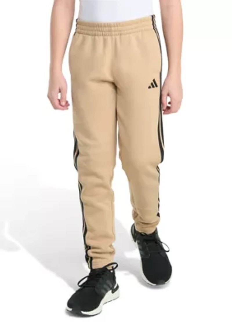 Boys 8-20 Elastic Waistband Essential 3 Stripe Fleece Jogger Pants