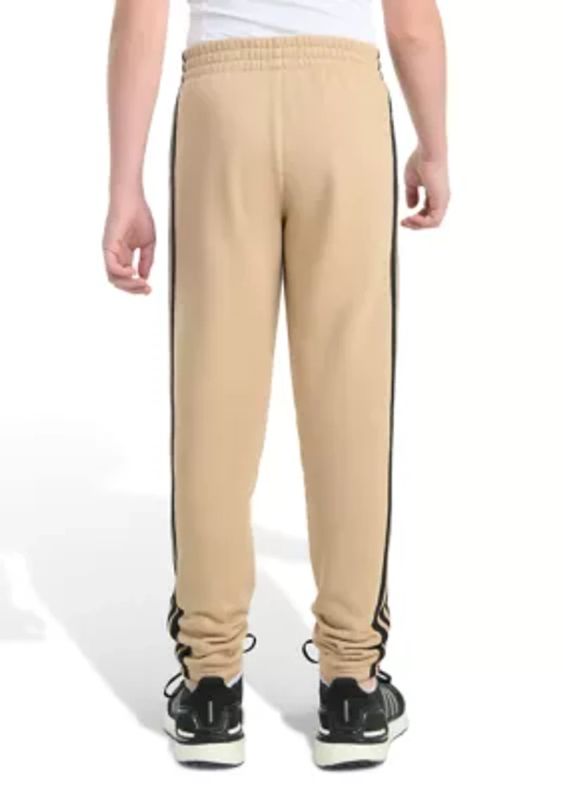Boys 8-20 Elastic Waistband Essential 3 Stripe Fleece Jogger Pants