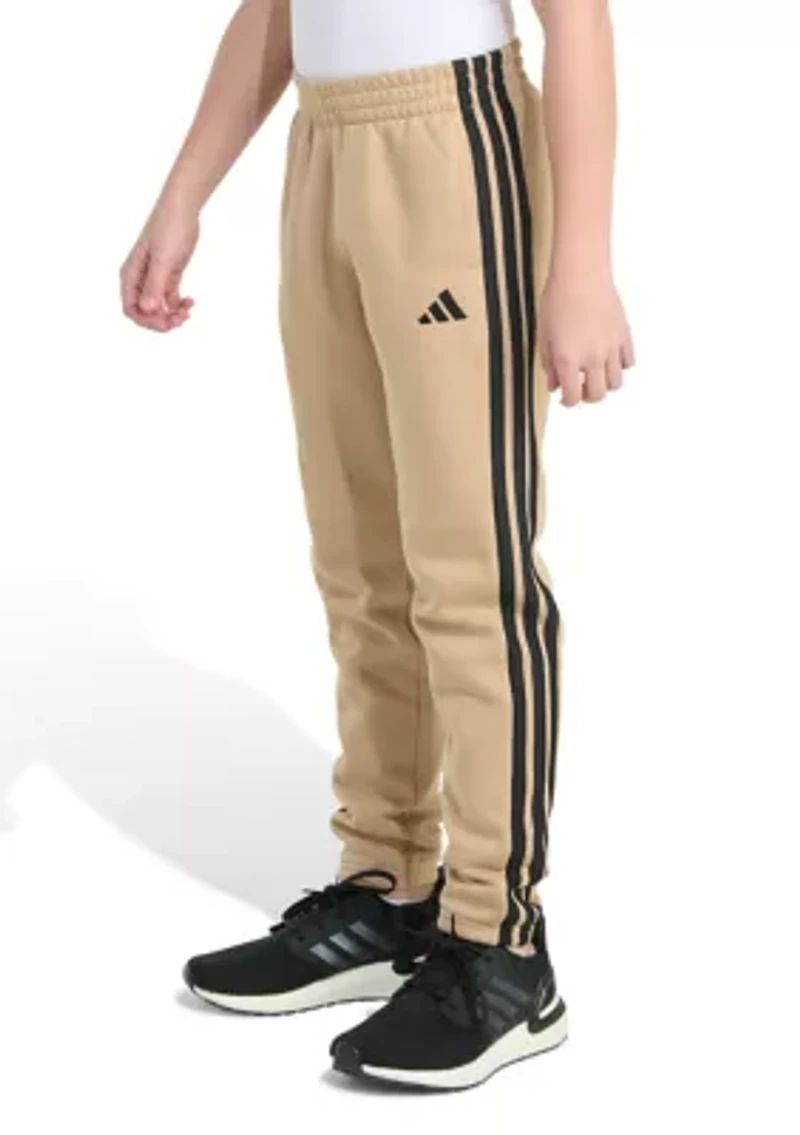 Boys 8-20 Elastic Waistband Essential 3 Stripe Fleece Jogger Pants