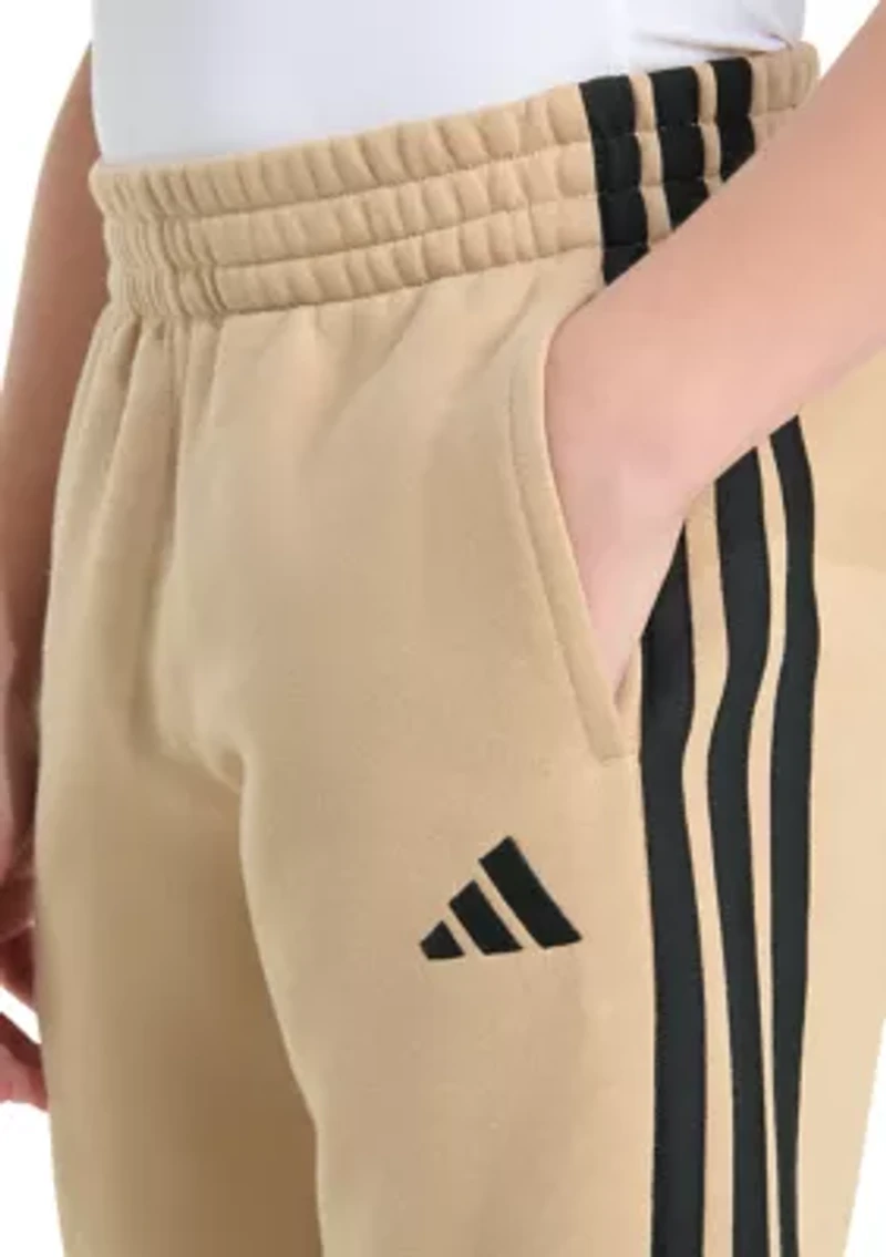 Boys 8-20 Elastic Waistband Essential 3 Stripe Fleece Jogger Pants