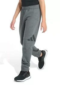 Boys 8-20 Elastic Waistband Essential Big Logo Fleece Heather Jogger Pants (Extended Size)