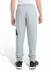 Boys 8-20 Elastic Waistband Essential Big Logo Fleece Heather Jogger Pants