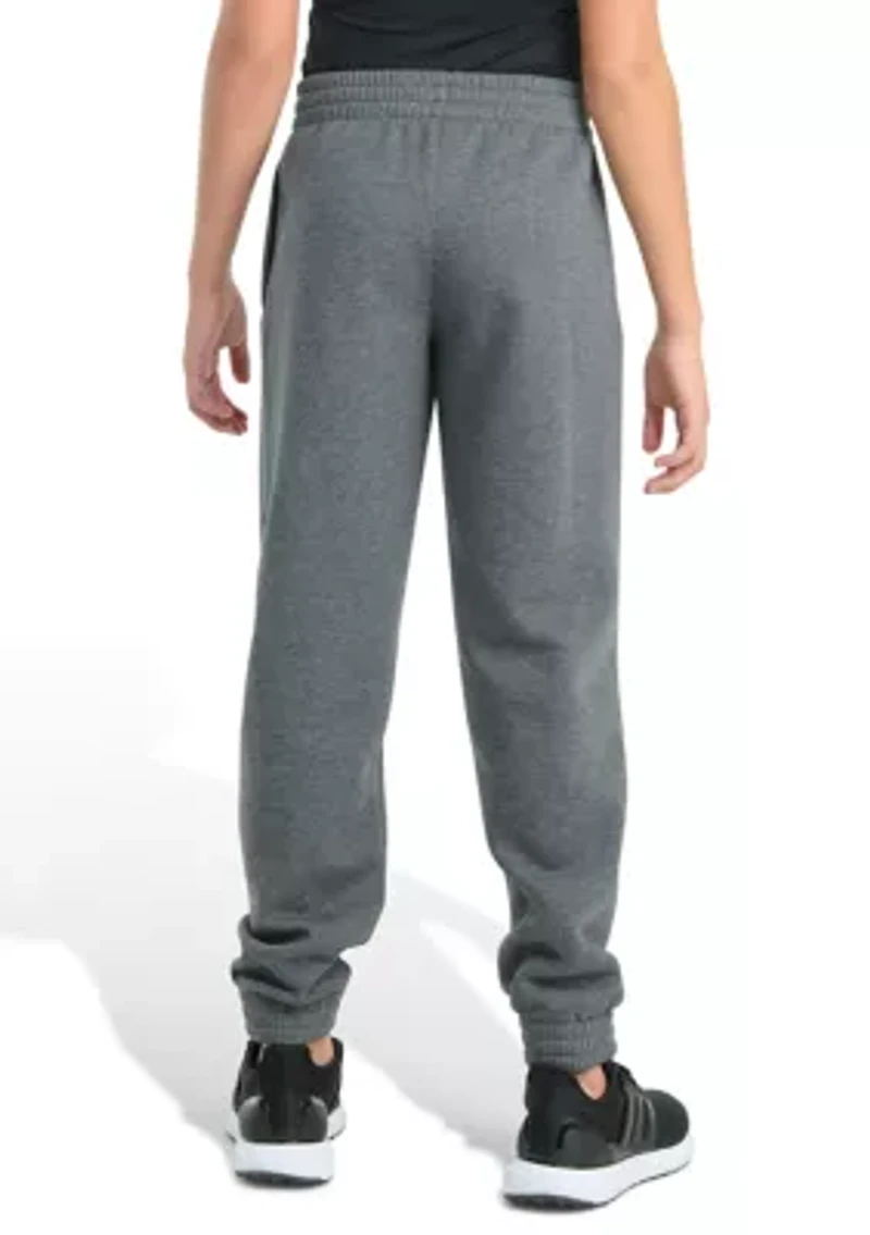 Boys 8-20 Elastic Waistband Essential Fleece Big Logo Heather Pants