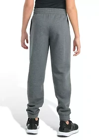 Boys 8-20 Elastic Waistband Essential Fleece Big Logo Heather Pants