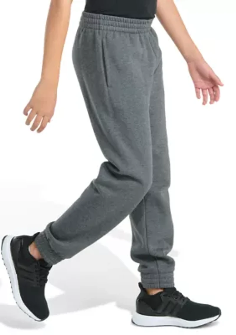 Boys 8-20 Elastic Waistband Essential Fleece Big Logo Heather Pants