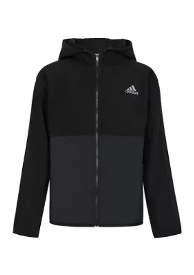 Boys 8-20 Long Sleeve Full Zip Cozy Mix Jacket