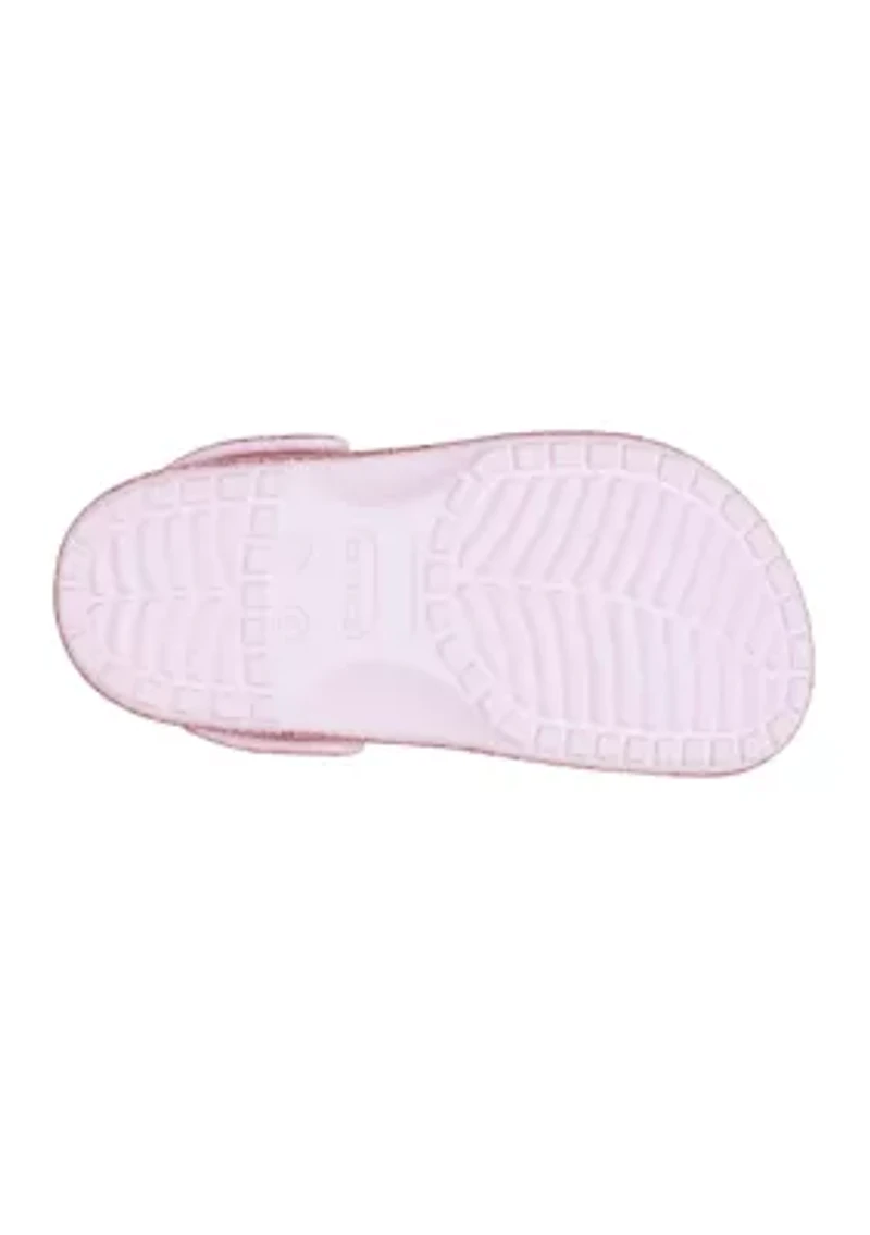 Big Kid Girls Glitter Classic Clogs