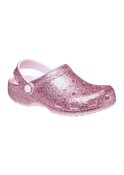 Little Kid Girls Glitter Classic Clogs