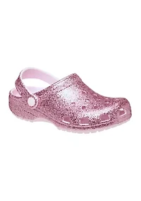 Little Kid Girls Glitter Classic Clogs