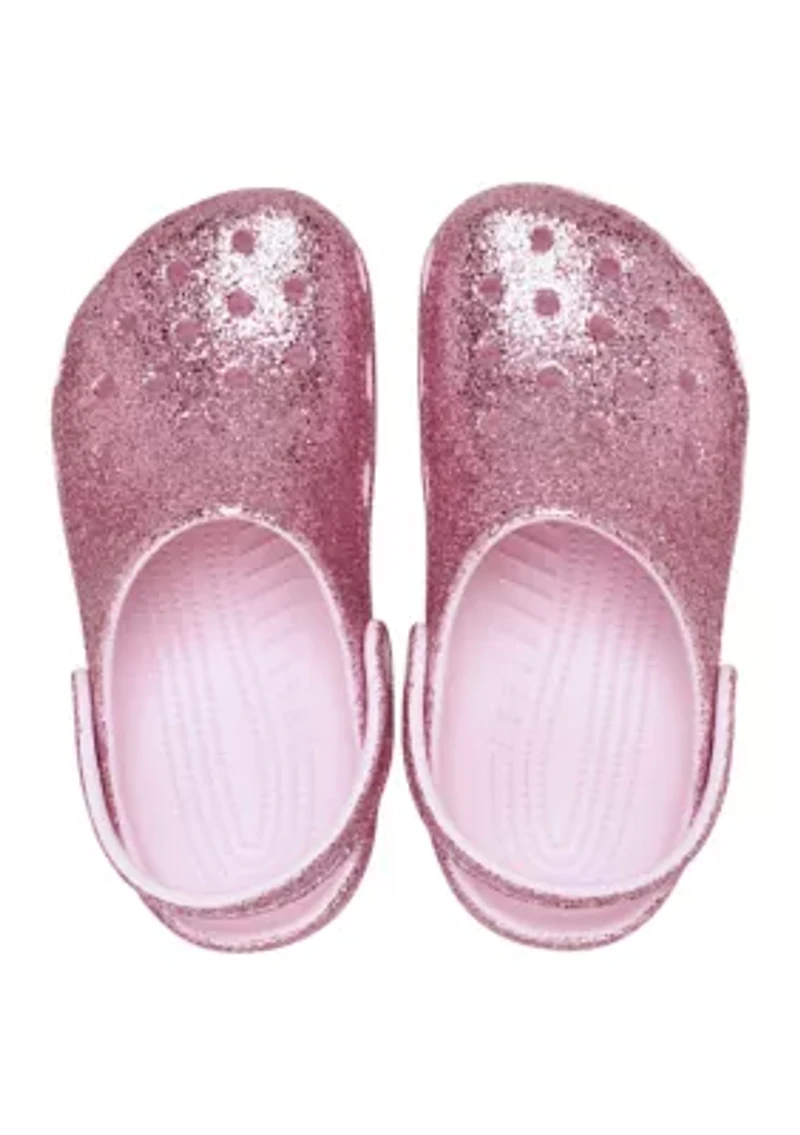 Little Kid Girls Glitter Classic Clogs