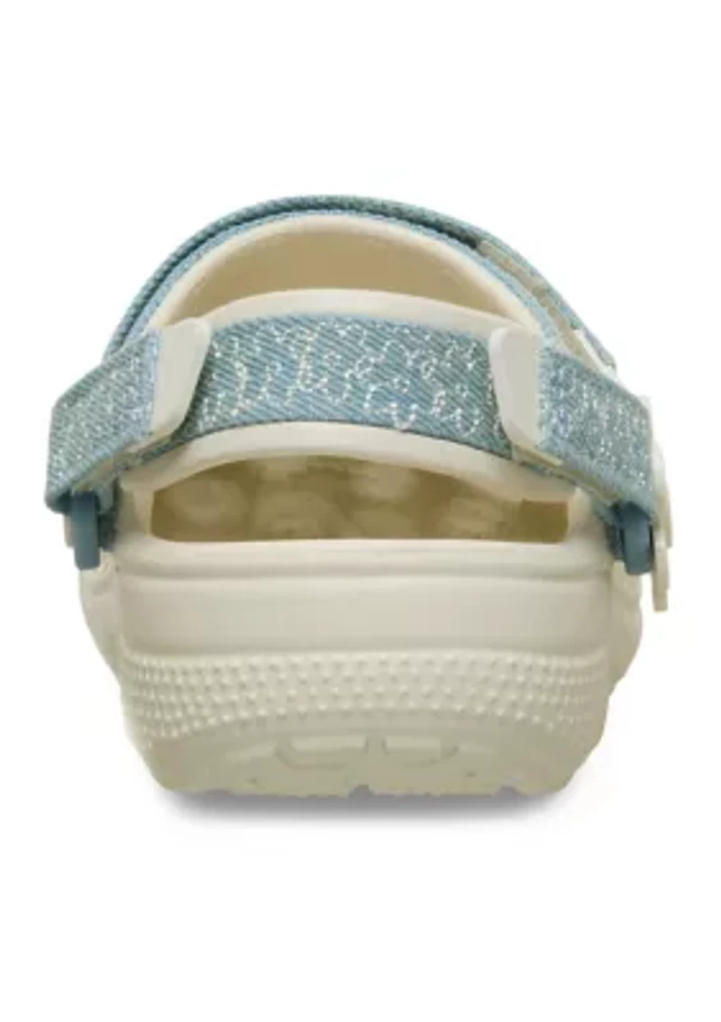 Girls 7-16 Classic Denim Flower Clogs