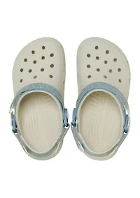 Girls 7-16 Classic Denim Flower Clogs