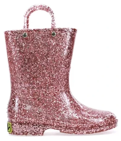 Toddler/Youth Girl's Glitter Rose Gold Rain Boot