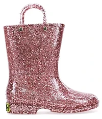 Toddler/Youth Girl's Glitter Rose Gold Rain Boot