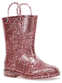 Toddler/Youth Girl's Glitter Rose Gold Rain Boot