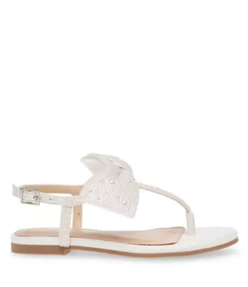 Big Kid Girls Sasha Rhinestone Bow T-Sandals